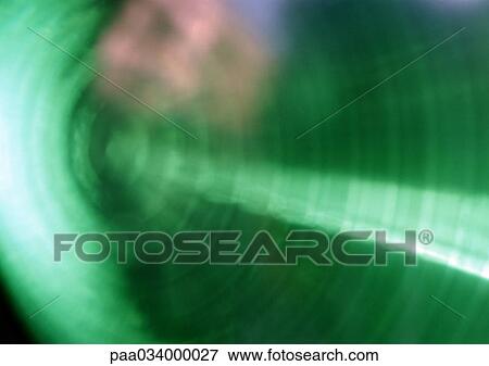 Stock Illustration - Traffic light, extreme close-up, blurred. Fotosearch