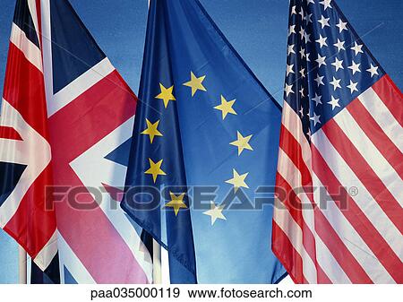 British, european and american flags View Large Photo Image Stock Photo - British, european and american flags. Fotosearch