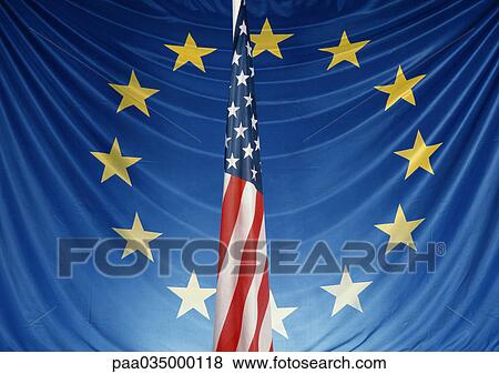 European and american flags View Large Photo Image Stock Photo - European and american flags. Fotosearch