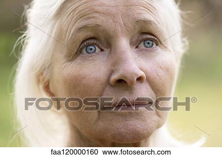 Stock Image - Close-up of senior woman. Fotosearch
