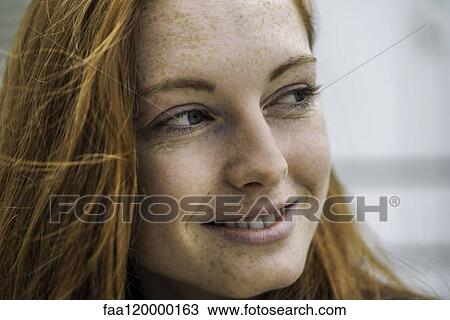 Stock Image - Close-up of woman. Fotosearch