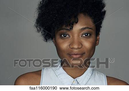 Stock Image - Close-up of young woman. Fotosearch