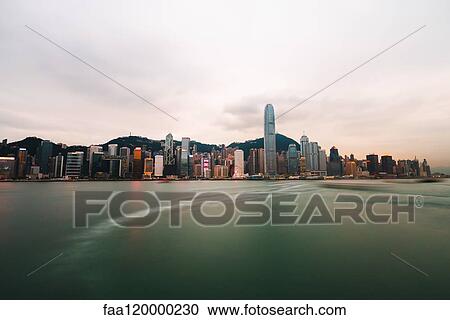 Hong Kong financial district at dusk View Large Photo Image Stock Image - Hong Kong financial district at dusk. Fotosearch
