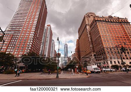 One World Trade Center with modern skyscrapers View Large Photo Image Stock Image - One World Trade Center with modern skyscrapers. Fotosearch