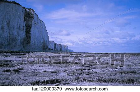 Stock Photo - Scenic view of chalk cliff. Fotosearch