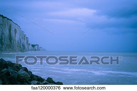 Scenic view of chalk cliff View Large Photo Image Stock Photograph - Scenic view of chalk cliff. Fotosearch