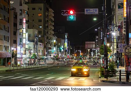 View of city street at night View Large Photo Image Stock Image - View of city street at night. Fotosearch