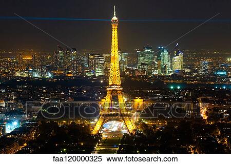 View of Eiffel Tower at night View Large Photo Image Stock Photography - View of Eiffel Tower at night. Fotosearch