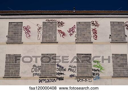 View of graffiti on wall View Large Photo Image Stock Photo - View of graffiti on wall. Fotosearch