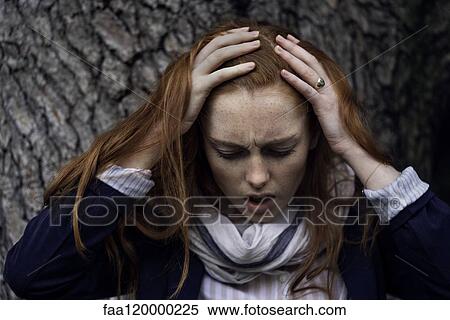 Woman having headache View Large Photo Image Stock Photography - Woman having headache. Fotosearch