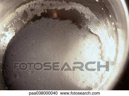 Beaten egg whites in bowl, close-up View Large Photo Image Stock Image - Beaten egg whites in bowl, close-up. Fotosearch