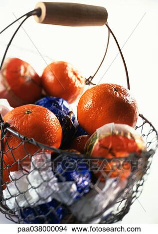 Clementines in basket, close-up View Large Photo Image Picture - Clementines in basket, close-up. Fotosearch