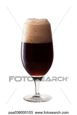 Stock Image - Glass of stout. Fotosearch
