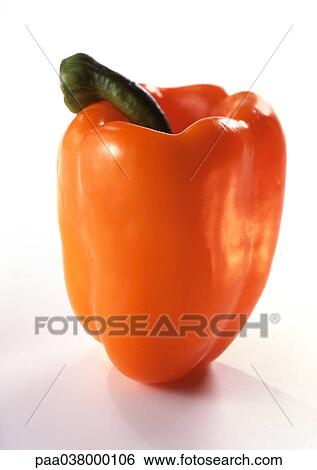 Orange bell pepper, close-up View Large Photo Image Stock Photograph - Orange bell pepper, close-up. Fotosearch