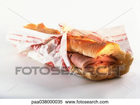 Sandwich on baguette bread View Large Photo Image Stock Photography - Sandwich on baguette bread. Fotosearch