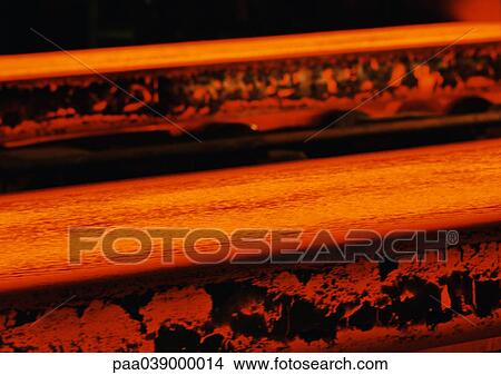 Picture - Molten steel, close-up. Fotosearch