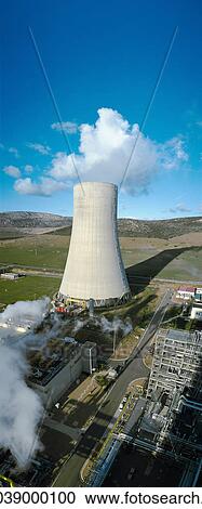 Power plant chimney, elevated view View Large Photo Image Stock Image - Power plant chimney, elevated view. Fotosearch
