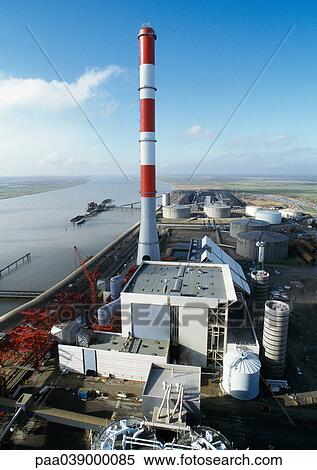 Thermal power plant, elevated view View Large Photo Image Stock Photography - Thermal power plant, elevated view. Fotosearch