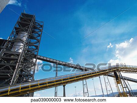 Stock Image - Thermal power plant, low angle view. Fotosearch