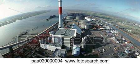 Picture - Thermal power station, aerial view. Fotosearch