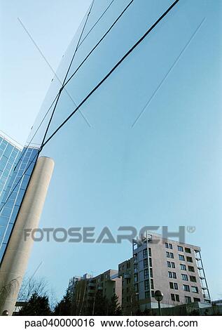 Building reflected in window pane, close-up View Large Photo Image Stock Photograph - Building reflected in window pane, close-up. Fotosearch
