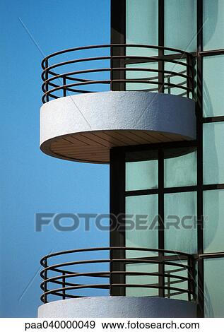 Stock Photo - Skyscraper with balconies, close-up. Fotosearch