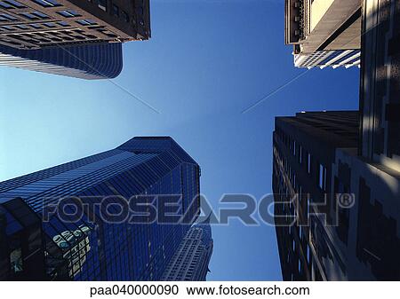 Skyscrapers, low angle view View Large Photo Image Stock Image - Skyscrapers, low angle view. Fotosearch