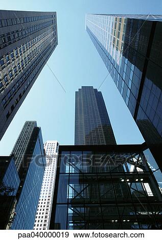 Skyscrapers, low angle view View Large Photo Image Stock Photo - Skyscrapers, low angle view. Fotosearch