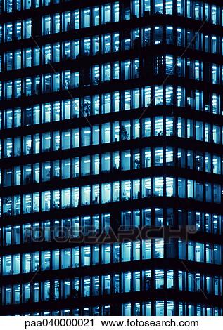 Skyscraper's windows at night, full frame View Large Photo Image Stock Image - Skyscraper's windows at night, full frame. Fotosearch