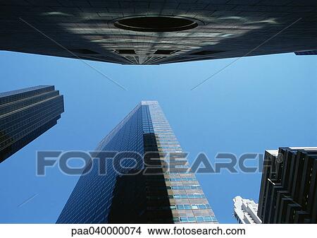 Picture - United States, New York, skyscrapers, low angle view. Fotosearch