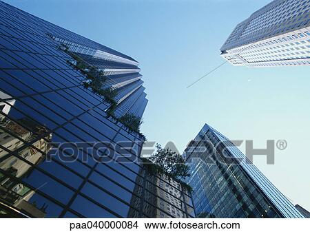 United States, New York, skyscrapers, low angle view View Large Photo Image Picture - United States, New York, skyscrapers, low angle view. Fotosearch