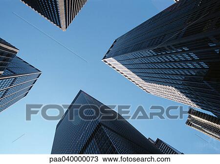 United States, New York, skyscrapers, low angle view View Large Photo Image Stock Image - United States, New York, skyscrapers, low angle view. Fotosearch