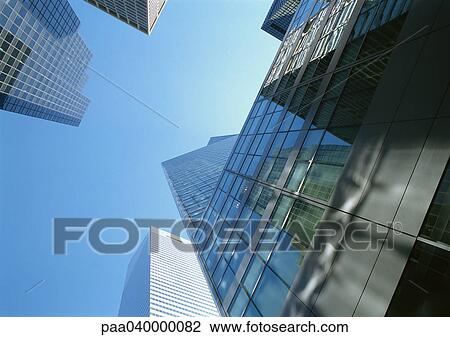 Stock Image - United States, New York, skyscrapers, low angle view. Fotosearch