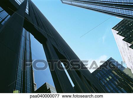Stock Photo - United States, New York, skyscrapers, low angle view. Fotosearch