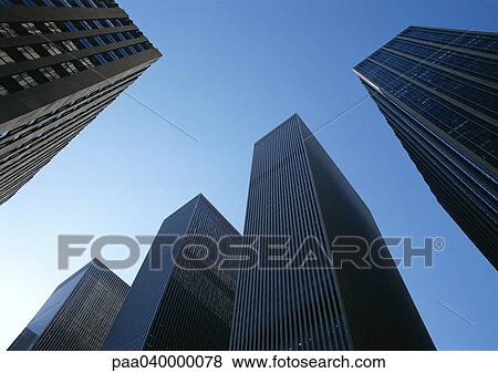 United States, New York, skyscrapers, low angle view View Large Photo Image Stock Photo - United States, New York, skyscrapers, low angle view. Fotosearch