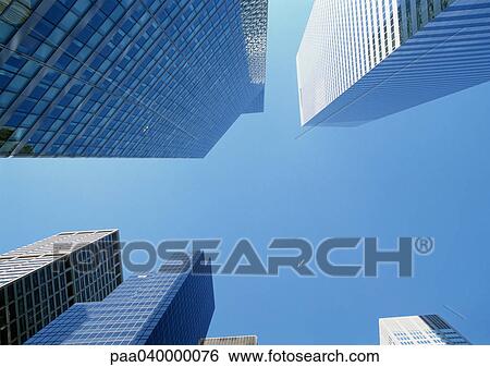 United States, New York, skyscrapers, low angle view View Large Photo Image Stock Photograph - United States, New York, skyscrapers, low angle view. Fotosearch
