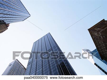 United States, New York, skyscrapers, low angle view View Large Photo Image Stock Photography - United States, New York, skyscrapers, low angle view. Fotosearch
