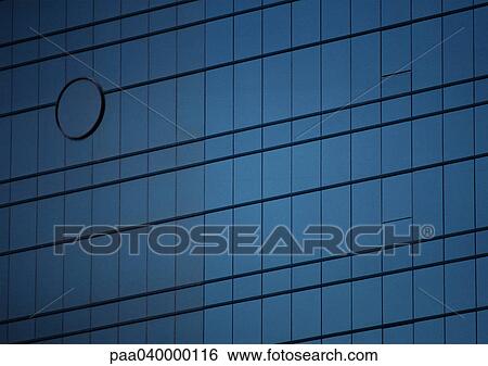 Stock Photograph - Window panes on building's facade, close-up. Fotosearch
