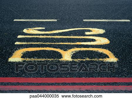 Bus text painted on asphalt, close-up View Large Photo Image Stock Photography - Bus text painted on asphalt, close-up. Fotosearch