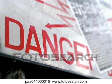 Danger sign, close-up View Large Photo Image Stock Photography - Danger sign, close-up. Fotosearch