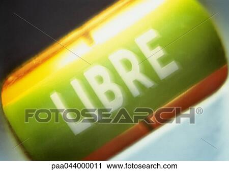 Stock Image - Free text in French, close-up. Fotosearch
