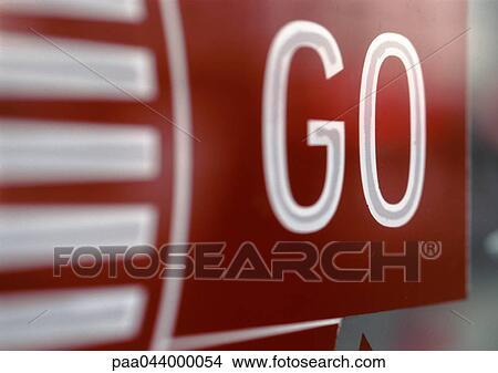 Picture - Go text, close-up. Fotosearch