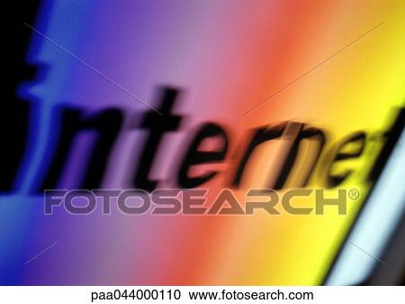 Stock Image - Internet text displayed on screen, close-up. Fotosearch
