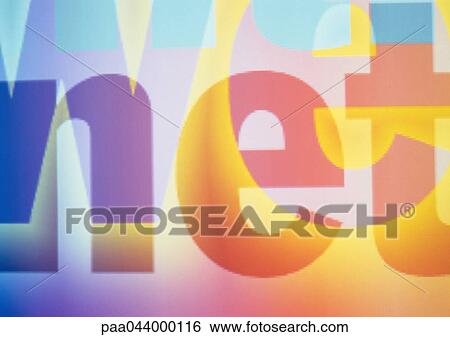 Stock Photograph - Net text displayed on screen, close-up. Fotosearch