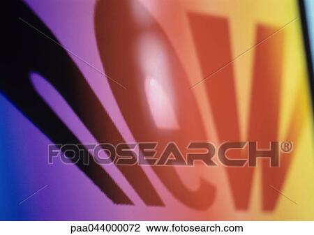 Stock Image - New text displayed on screen, close-up. Fotosearch
