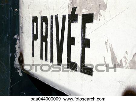 Private text in French, close-up View Large Photo Image Stock Photo - Private text in French, close-up. Fotosearch