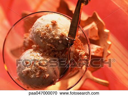 Almond ice cream, high angle view, close-up View Large Photo Image Stock Image - Almond ice cream, high angle view, close-up. Fotosearch