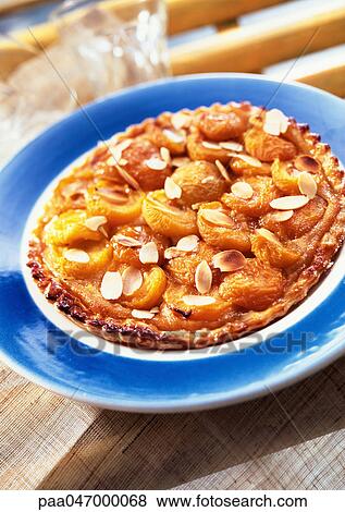 Apricot and almond pie, close-up View Large Photo Image Stock Photo - Apricot and almond pie, close-up. Fotosearch