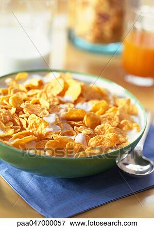 Bowl of cereal, close-up View Large Photo Image Stock Photo - Bowl of cereal, close-up. Fotosearch