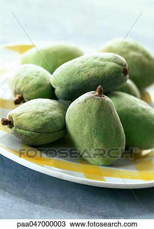 Fresh almonds on plate, close-up View Large Photo Image Stock Image - Fresh almonds on plate, close-up. Fotosearch